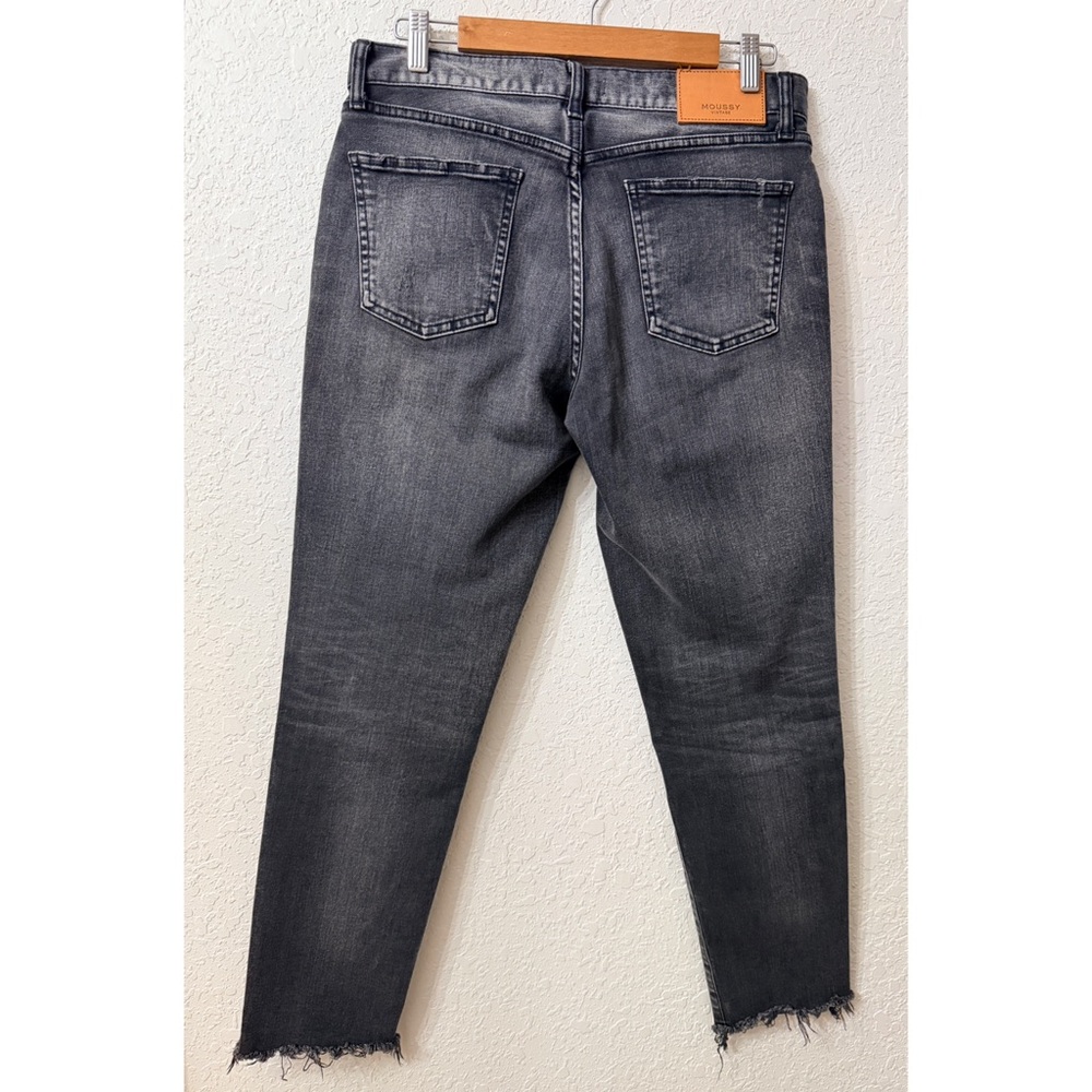 Moussy Vintage Westcliffe Raw Hem Ankle Crop Grey Jeans - 30 - Picture 2 of 9